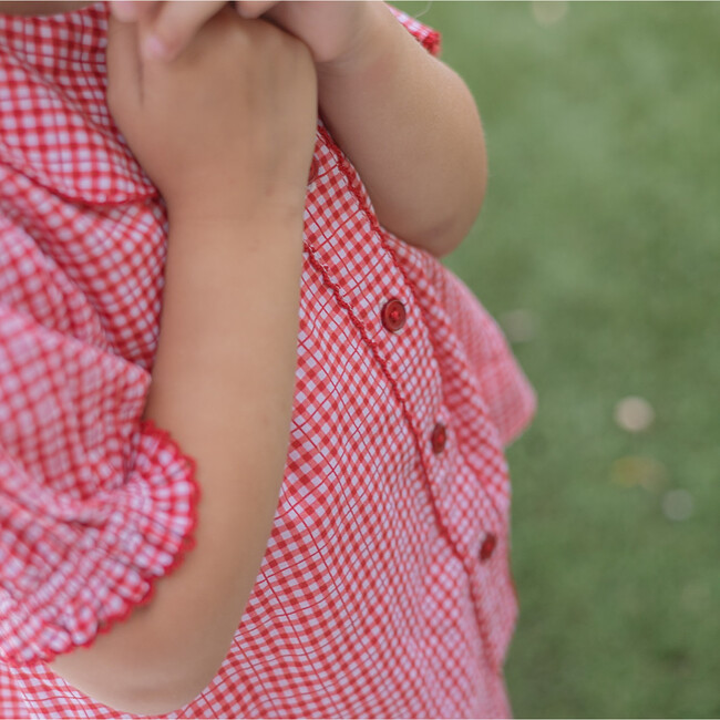 Girls Poppy Gingham Puff Sleeve Top And Ruffle Short Set - Mixed Apparel Set - 3