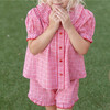 Girls Poppy Gingham Puff Sleeve Top And Ruffle Short Set - Mixed Apparel Set - 4