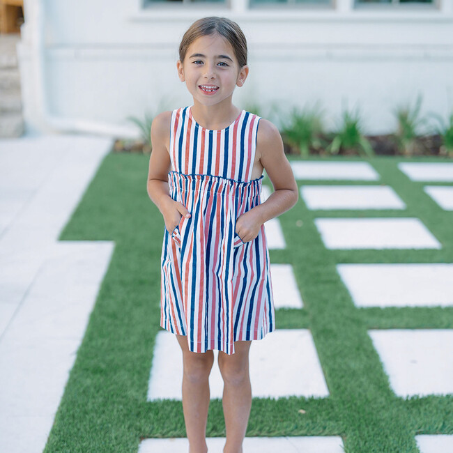 Girls Surfrider Stripe Double Bow Pinafore Dress - Dresses - 5