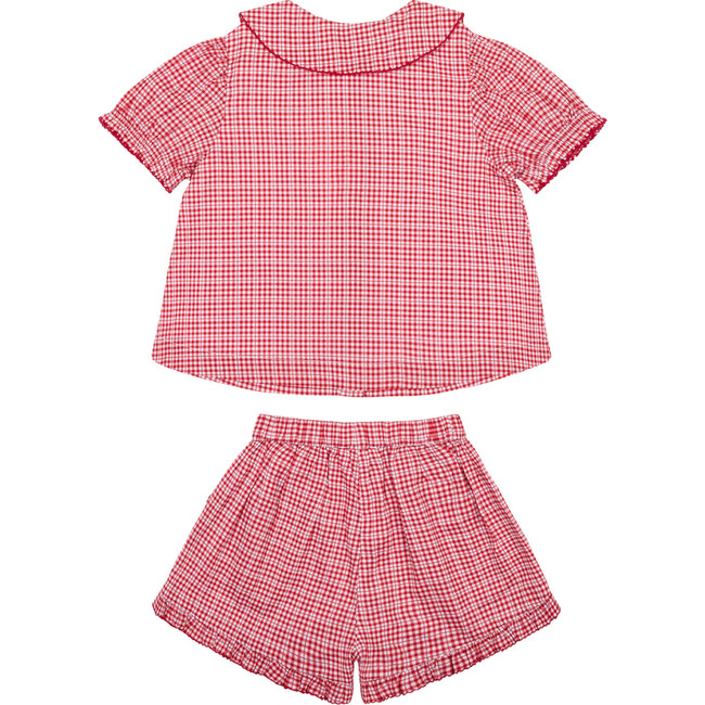 Girls Poppy Gingham Puff Sleeve Top And Ruffle Short Set - Mixed Apparel Set - 5