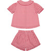 Girls Poppy Gingham Puff Sleeve Top And Ruffle Short Set - Mixed Apparel Set - 5