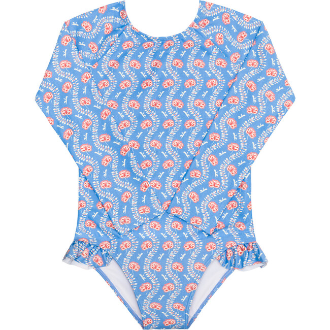 Girls Blue Primrose Rashguard One Piece