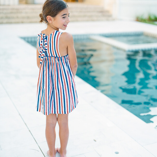 Girls Surfrider Stripe Double Bow Pinafore Dress - Dresses - 6
