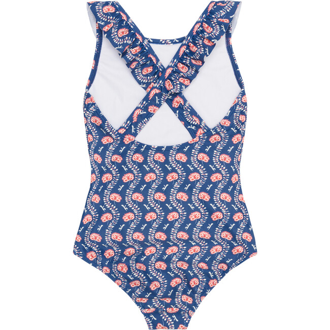 Girls Navy Primrose Ruffle Collar One Piece - One Pieces - 5