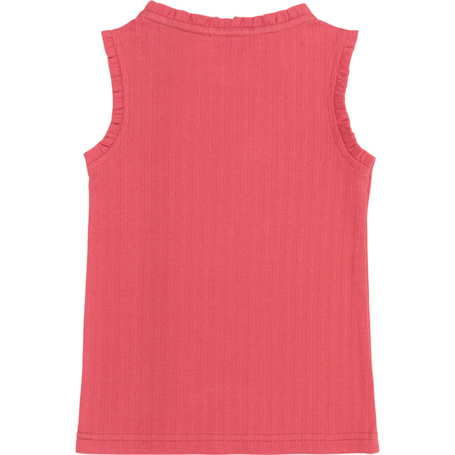Girls Poppy Red Ruffle Pointelle Tank - Tank Tops - 7