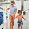 Boys Newport Navy Colorblock Boardie - Swim Trunks - 3