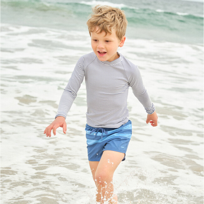 Boys Newport Navy Colorblock Boardie - Swim Trunks - 6