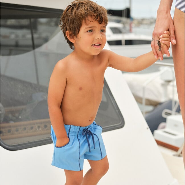 Boys Balboa Blue Panelled Boardie