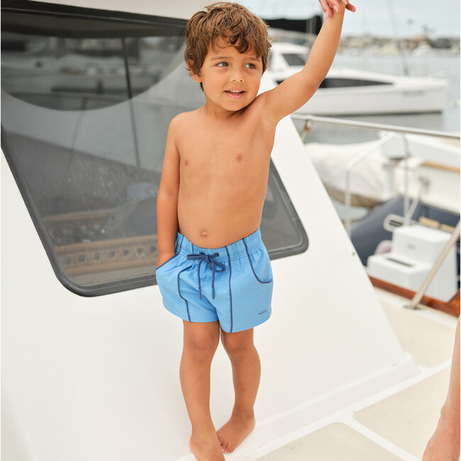 Boys Balboa Blue Panelled Boardie - Swim Trunks - 3