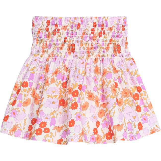 Shirred Circle Skirt, Lisle Saffron Floral