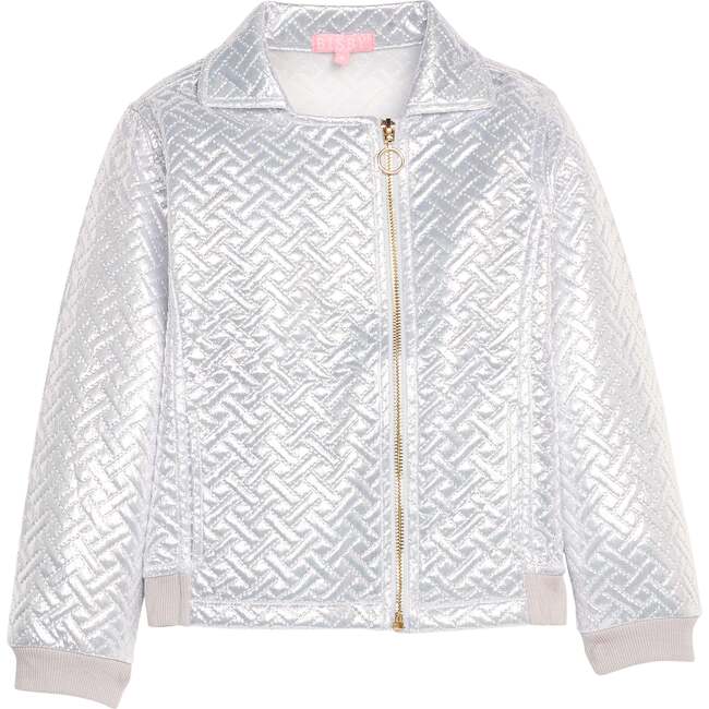 Quilted Moto Jacker, Silver