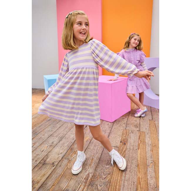 Rugby Dress, Lavender Multi Stripe - Dresses - 3