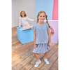 Circle Skort, Blue Crinkle Stars - Skirts - 2