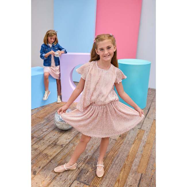 Circle Skort, Pink Crinkle Stars - Skirts - 2