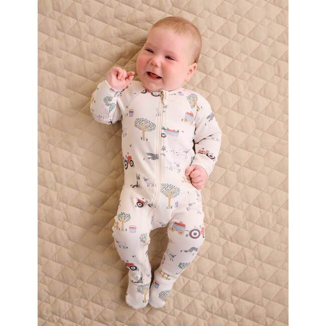 Thick Zip Footie & Bib Set Hearding Sheep Print - Rompers - 2