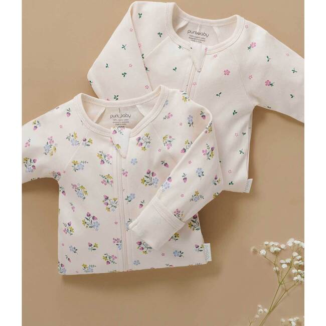 Printed Zip Footie 2 Pack Cherry Blossom Print - Rompers - 2