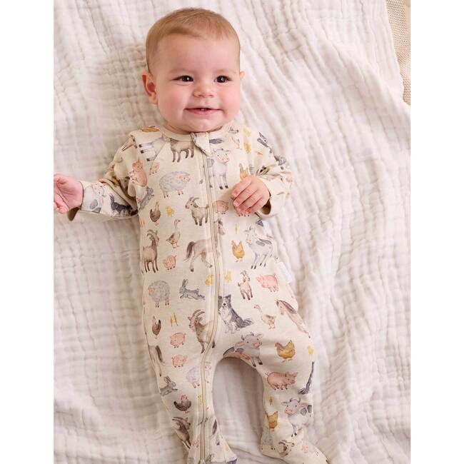 Printed Zip Growsuit Pack Farm Animals Print - Rompers - 2