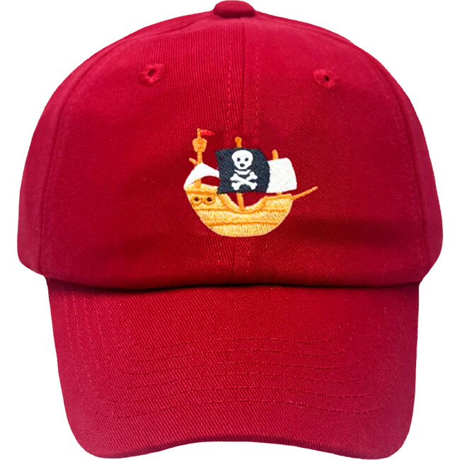 Pirate Ship Baseball Hat, Red