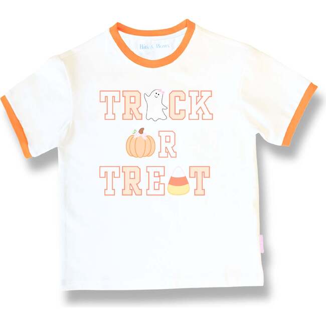 Trick-or-Treat Halloween Bow T-Shirt, White