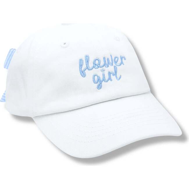 Flower Girl Bow Baseball Hat, White