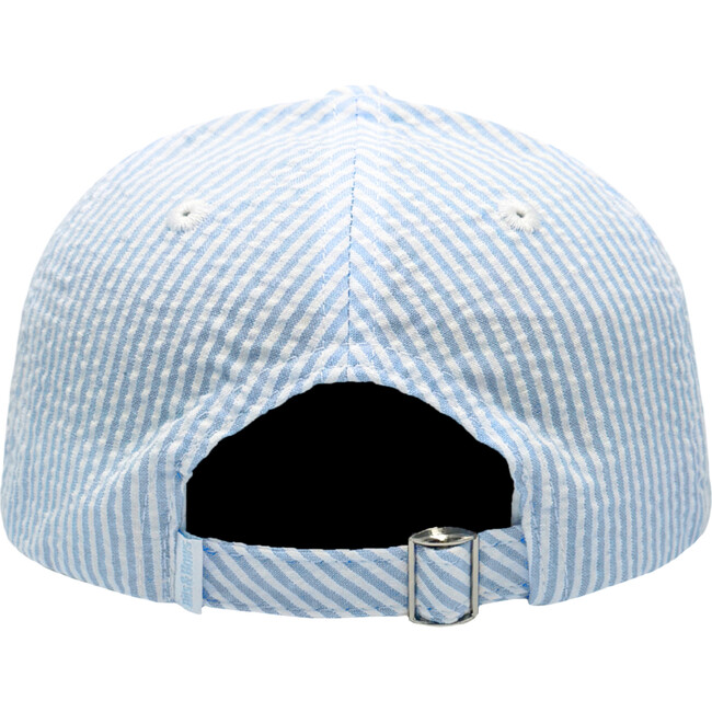 Football Seersucker Baseball Hat, Blue/White - Hats - 2