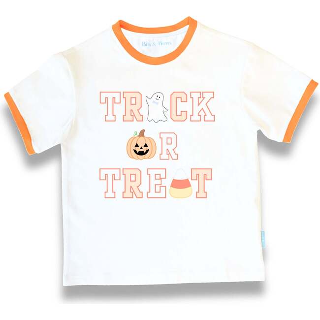 Trick-or-Treat Halloween Bowtie T-Shirt, White