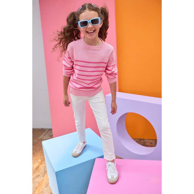 Striped Sweater, Pink - Sweaters - 2