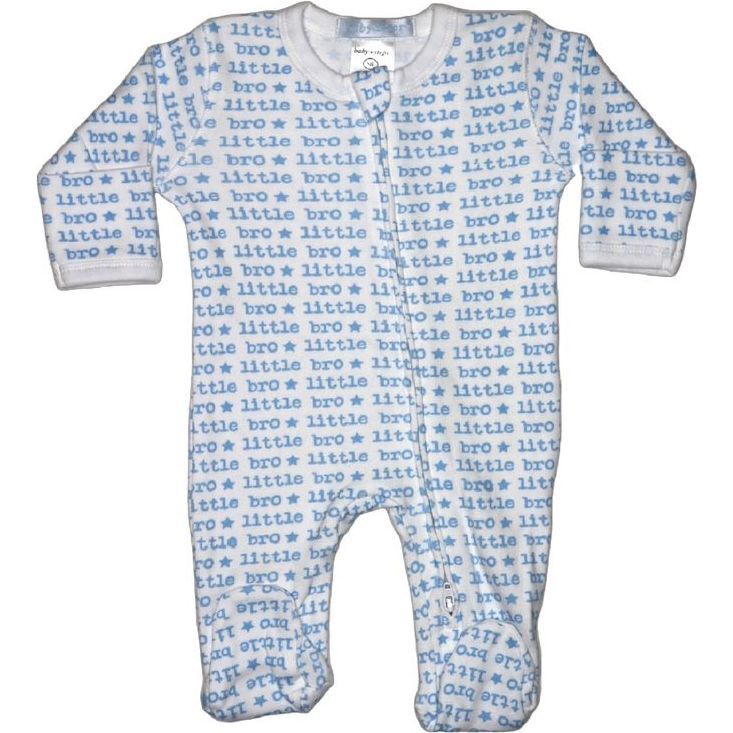 Baby Zipper Footie, Little Bro - Footie Pajamas - 1