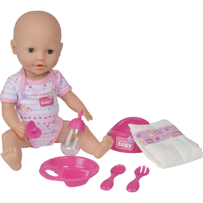 Newborn Baby: Drink & Wet - 7pc Pink - 15" Doll - Dolls - 2