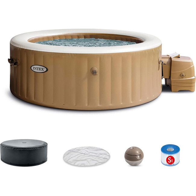 PureSpa: Sahara Tan Inflatable Hot Tub Set - 6 Person