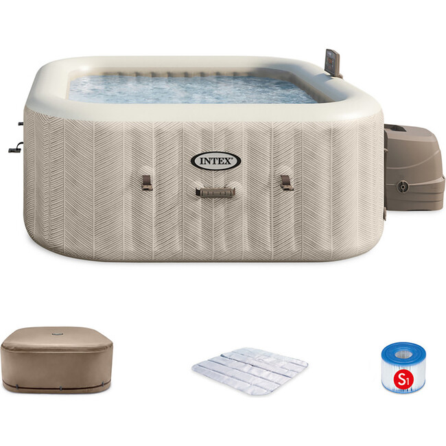 PureSpa: Chevron Deluxe Inflatable Hot Tub Set - 4 Person