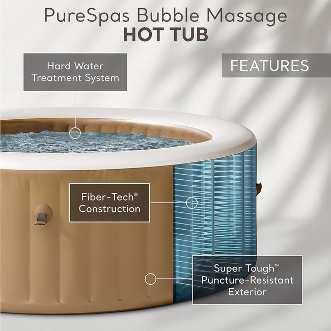 PureSpa: Sahara Tan Inflatable Hot Tub Set - 4 Person - Water Toys - 2