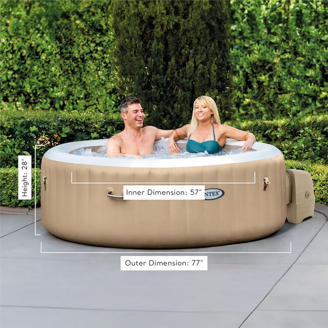 PureSpa: Sahara Tan Inflatable Hot Tub Set - 4 Person - Water Toys - 3