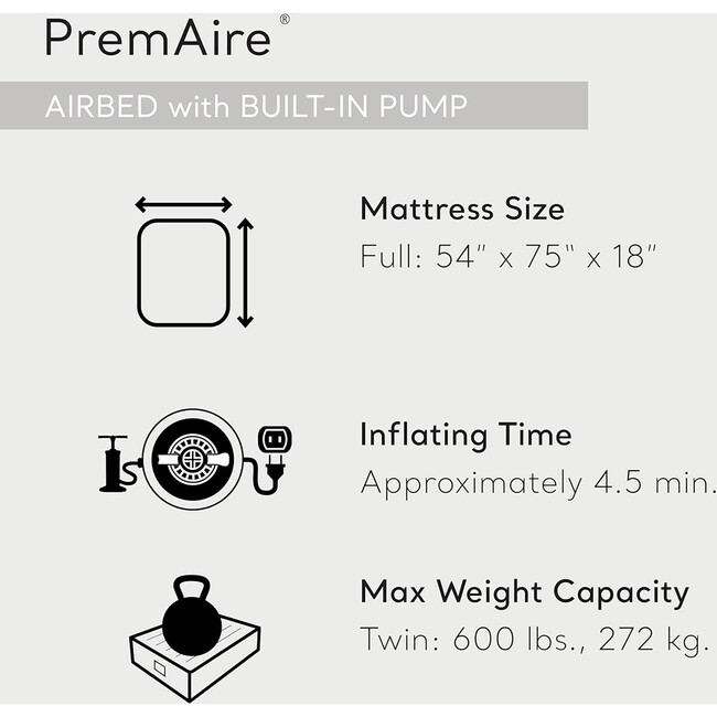 Premaire I: Elevated Airbed - Full - Air Mattresses - 5