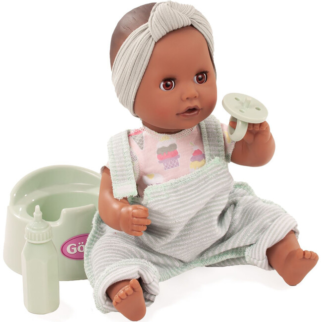 Sleepy Aquini: 13" Drink & Wet Bath Doll - AA Girl Grey-Green Stripe