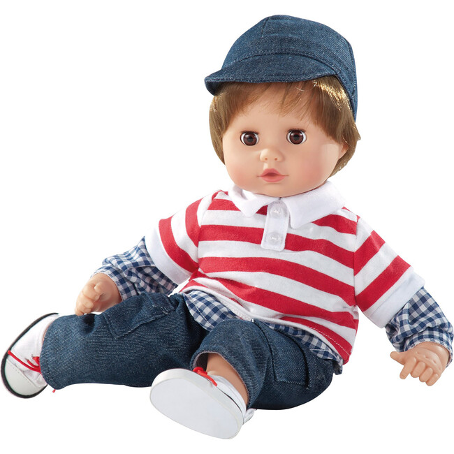 Muffin: 13" Soft Doll - Boy Red & Blue Outfit
