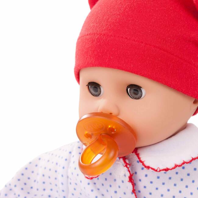 Muffin: 13" Soft Doll - Bald Boy - Red White & Blue Footed Pajamas - Dolls - 3