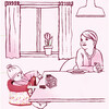 Doll Table Seat: Hook On - Pink Flowers - Doll Accessories - 4