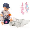 Little Aquini: 12" Drink & Wet Bath Doll - Boy Navy - Dolls - 6