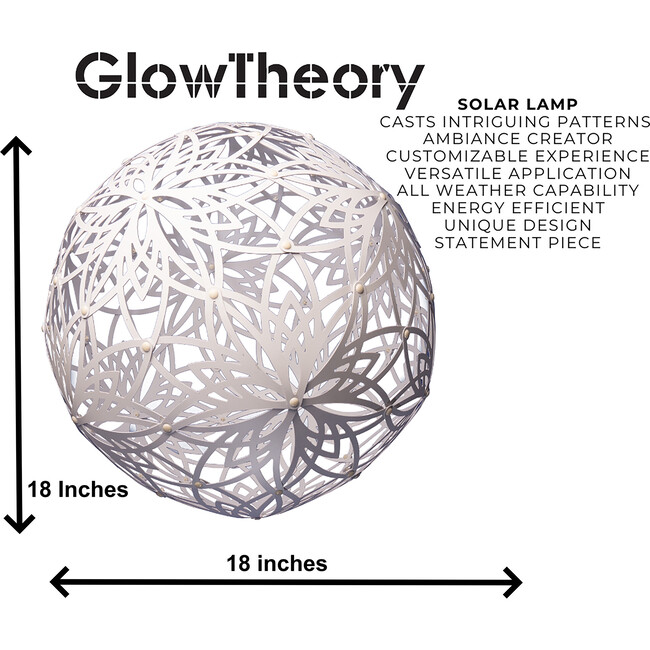 GlowTheory: 18" Solar - Lotus - White - Lighting - 2