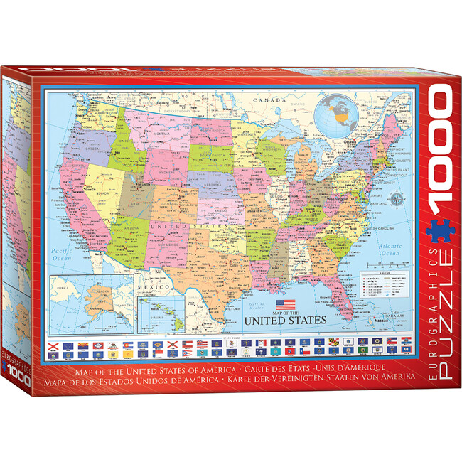 Map of the United States - 1000 pc Puzzle