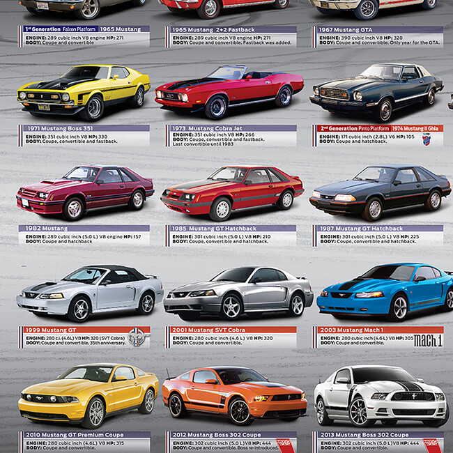 Evolution: Ford Mustang - 1000 pc Puzzle - Puzzles - 4