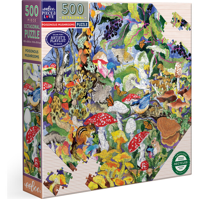 Piece&Love: Poisonous Mushrooms - 500 pc Octagonal Puzzle