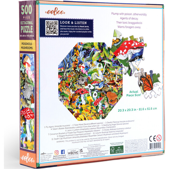 Piece&Love: Poisonous Mushrooms - 500 pc Octagonal Puzzle - Puzzles - 2
