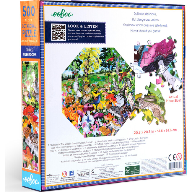 Piece&Love: Edible Mushrooms - 500 pc Octagonal Puzzle - Puzzles - 2