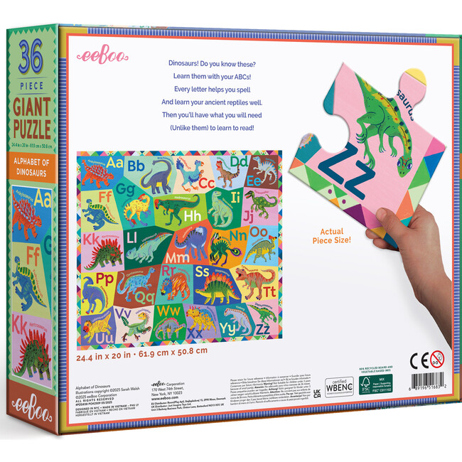 Giant Puzzle: Dinosaur Alphabet - 36 Piece - Puzzles - 2