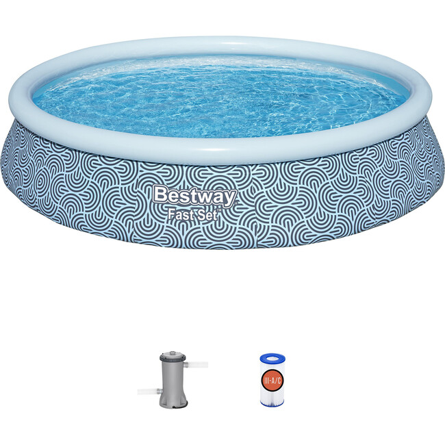 Fast Set: Pool Set - Blue Abstract 13"x 33"