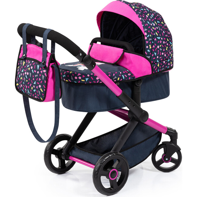 Bayer Design Dolls: Pram Xeo - Shapes Navy & Pink
