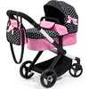 Bayer Design Dolls: Pram Xeo - Hearts Black & Pink - Doll Accessories - 1 - thumbnail