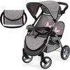 Bayer Design Dolls: Twin Star Stroller - Grey, Pink, Butterfly - Doll Accessories - 1 - thumbnail